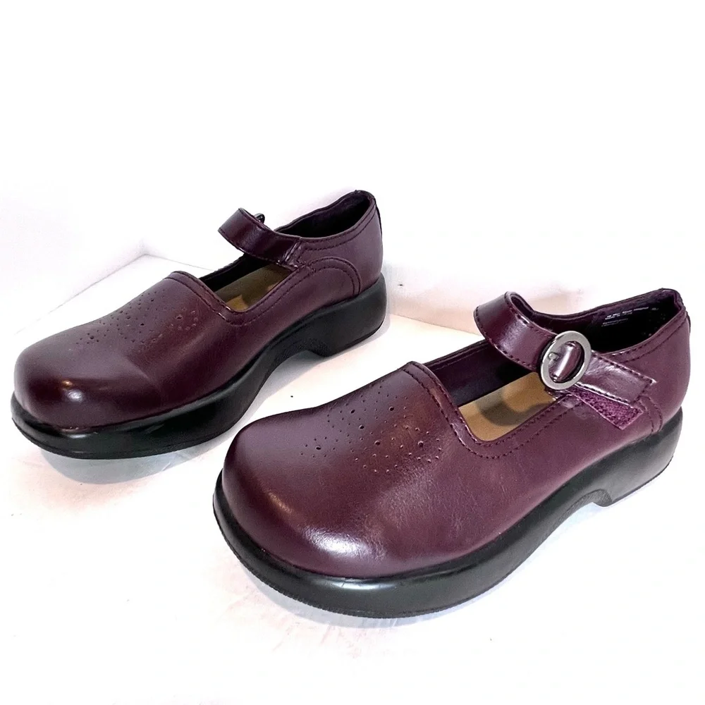 Lower East Side Mary Jane Wedge Platform Strap Loafer size 7.5 Red Brown 90 Vibe - Picture 3 of 13